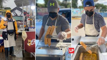 Henry Padilla en su negocio de churros.