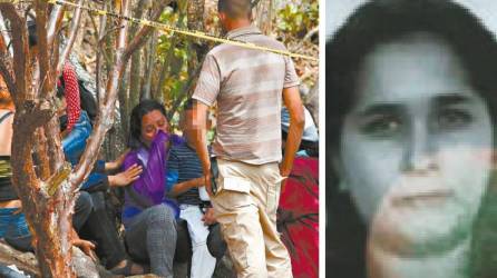 Parientes de Yessica Alejandra Castillo lloran su muerte afuera de la casa adonde la mataron.