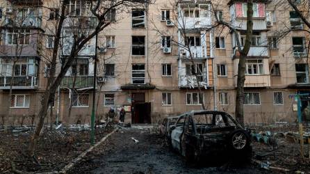 Imagen de archivo de daños provocados por un ataque en una ciudad de Ucrania.