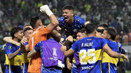 Los jugadores de Boca Juniors celebrando la clasificación a la final de la Copa Libertadores.