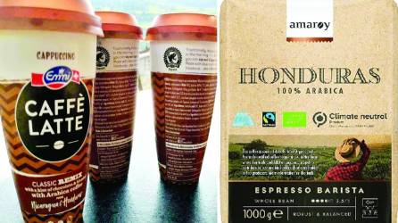 Las empresas minoristas venden en los supermercados diferentes marcas de café en grano en empaques y bebidas frías en envases en los cuales destacan la procedencia: Honduras.