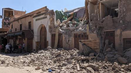 Fotografía de los destrozos provocados por el terremoto de magnitud 7 este sábado en Marrakech (Marruecos).