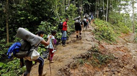 Miles de migrantes venezolanos se juegan la vida en la selva del Darién, considerada una de las rutas migratorias más peligrosas del mundo, tanto por su propio entorno salvaje como por la presencia de grupos armados y del crimen organizado que la ha utilizado durante décadas para el tráfico ilegal de drogas, armas y personas.