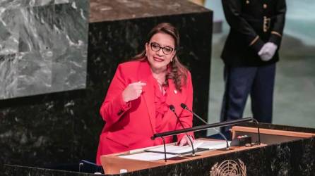 La presidenta hondureña en la asamblea general de la ONU.