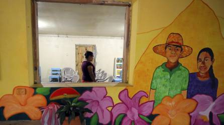 Una campesina llega a una reunión con otras mujeres Lencas en la aldea San Juan de Dios en el municipio de Camasca, en el departamento de Intibucá (Honduras). EFE/ Gustavo Amador