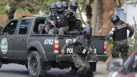 Agentes de la Policía Militar de Honduras, en una fotografía de archivo. EFE/Gustavo Amador