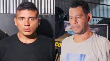Fotografías de los dos hombres detenidos, a quienes se les vincula directamente como gatilleros de la MS-13.