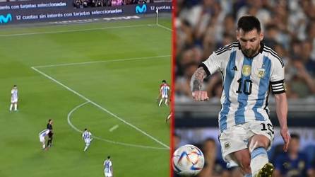 Así fue el golazo de tiro libre de Messi en el amistoso de Argentina contra Panamá.