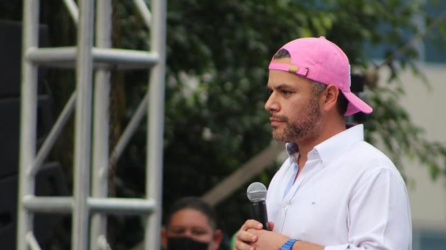 Chávez durante un acto de campaña del Partido Nacional.