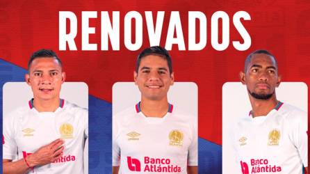 Jerry Bengtson, Carlos Pineda y Carlos Sánchez fueron renovados por el Olimpia para el Torneo Apertura 2023.
