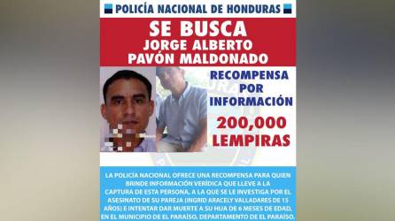 Cartel de búsqueda de la Policía Nacional de Honduras.