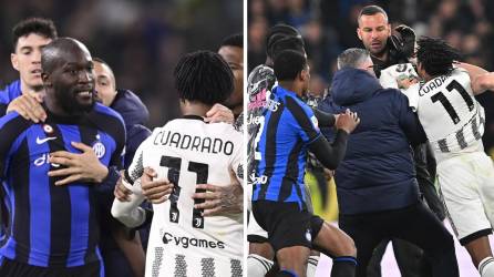 La Juventus y el Inter de Milán igualaron 1-1 en la ida de semifinales de la Copa de Italia, en un partido que concluyó con enfrentamientos tras el empate de los Nerazurri con un penal y hubo tres expulsados.