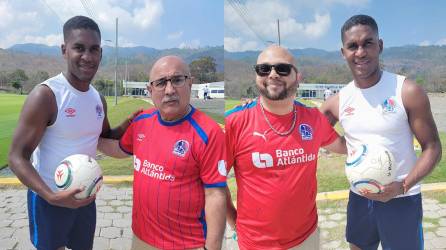 Leonardo Rodríguez y Grosbin Rodríguez, aficionados que compartieron este viernes en el Olimpia junto a Brayan Beckeles.