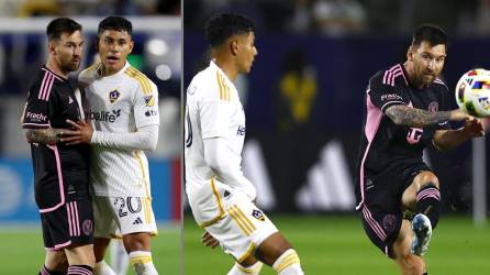 Edwin Cerrillo, del LA Galaxy no se dejó intimidar e intercambió palabras con Lionel Messi.