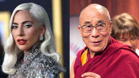 La cantante Lady Gaga y el líder religioso Dalai Lama.