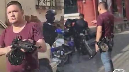 Capturan del video donde muestra a Luis Mario Morales Heredia con un fusil de asalto.