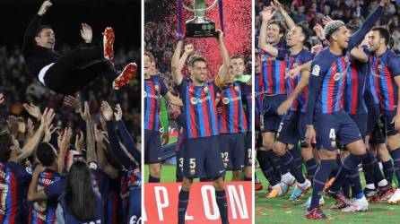 Las imágenes que no viste en TV de la celebración del título del FC Barcelona como campeón de la Liga Española 2022-2023, pese a perder (2-1) en el Spotify Camp Nou ante la Real Sociedad en la jornada 35.