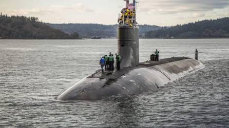 Fotografía muestra a un submarino nuclear de Estados Unidos.