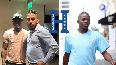 Maynor Figueroa y Boniek García estuvieron de visita en el hotel de concentración de la Selección de Honduras en Houston.