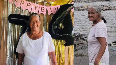 María del Carmen Ramos Montufar a la derecha el 5 de noviembre, día en que desapareció fue vista así con un vestido floreado. A la izquierda una foto reciente en su cumpleaños 74.