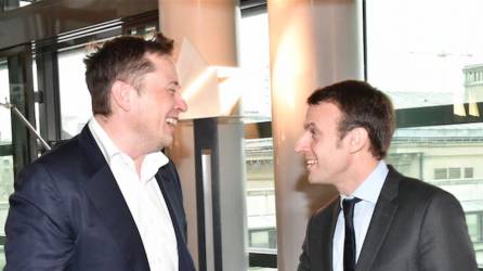 <b>Emmanuel Macron, presidente de Francia, y Elon Musk, propietario de Twitter.</b>