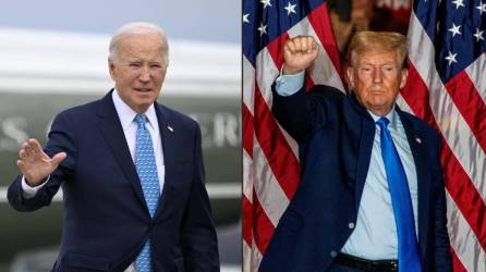 Composición de fotografías muestra al presidente estadounidense, Joe Biden, y al exmandatario Donald Trump.
