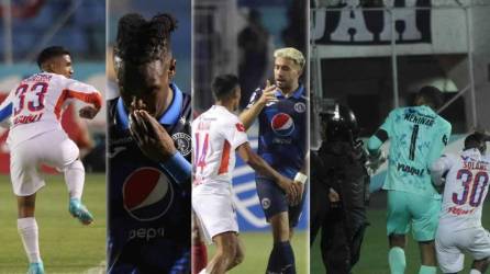 Estas son las imágenes del triunfo de Olimpia (0-2) contra el Motagua en el clásico capitalino por la jornada 7 del Torneo Clausura 2024, en el estadio Nacional Chelato Uclés.