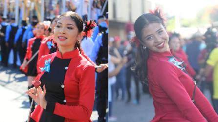 Las bellas y talentosas palillonas del Instituto José Cecilio del Valle brillaron en su presentación.