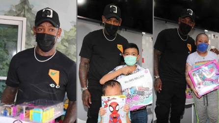 Romell Quioto visitó este jueves la Fundación Hondureña para el Niño con Cáncer y compartió un lindo gesto con los pequeños.