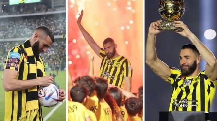 Las imágenes de la espectacular e histórica presentación que tuvo Karim Benzema con el Al-Ittihad de Arabia Saudita en un llenazo en el estadio King Abdullah Sports City de la ciudad de Yeda.