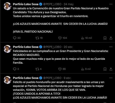 Hackean cuenta de X del expresidente Porfirio Lobo Sosa