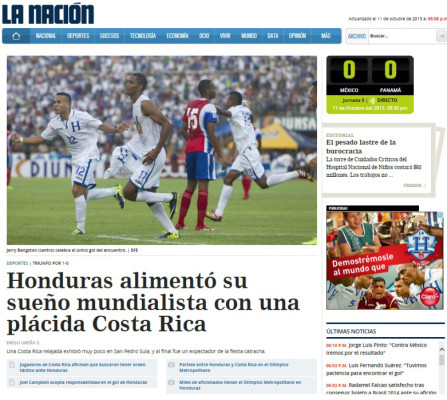 Prensa tica: Una Costa Rica relajada exhibió muy poco en San Pedro Sula