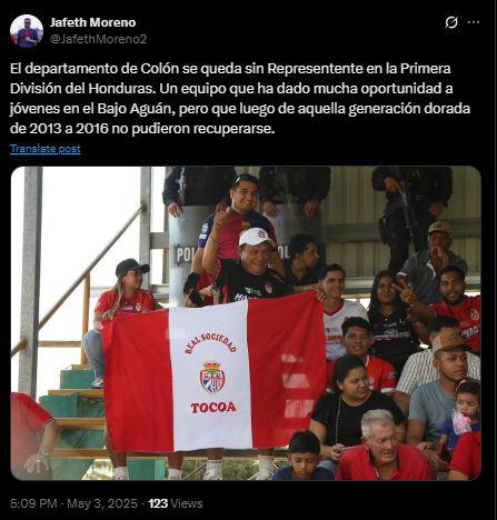 Prensa reacciona: esto dicen tras nuevo descenso de Real Sociedad en Honduras