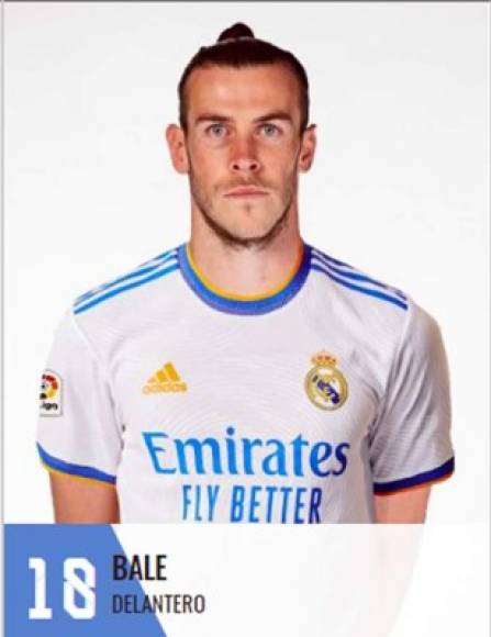 Gareth Bale - El delantero galés usará ahora el número 18 en el Real Madrid, tras perder el 11 que ahora usa Marco Asensio cuando se fue cedido al Tottenham.