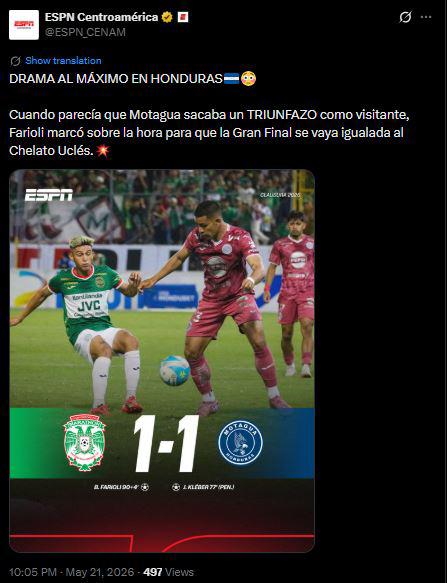 Prensa reacciona tras la final Marathón vs Motagua y esto dicen de Farioli