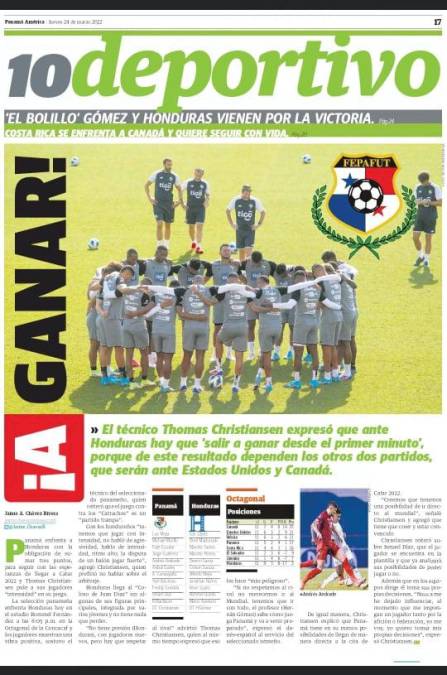 Los medios de Panamá confían en que selección vencerá a la escuadra hondureña.