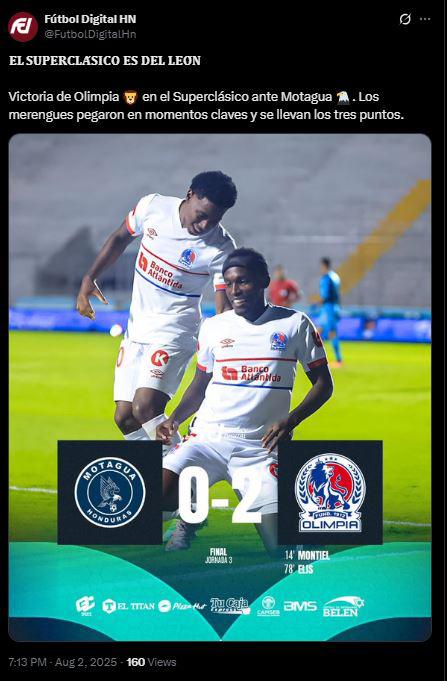 Olimpia se mofa y señalan polémica tras triunfo ante Motagua