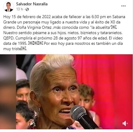 El mensaje compartido por Salvador Nasralla en Facebook.