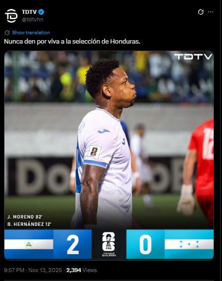 Señalan al culpable tras caída de Honduras vs Nicaragua y famosos reaccionan