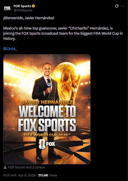 Chicharito Hernández sorprende con su nuevo trabajo: ¡irá al Mundial 2026!