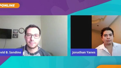 David Sandino durante una conferencia web por iniciativa de Rotaract Comunidad Universitaria & Profesional.