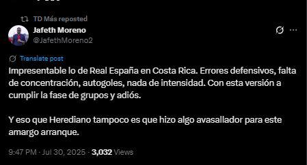 Prensa no perdona a Real España y ticos se mofan tras goleada: Inexplicable