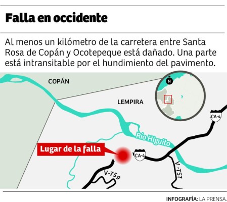 Preocupa colapso de tramo de un kilómetro en la carretera CA-4
