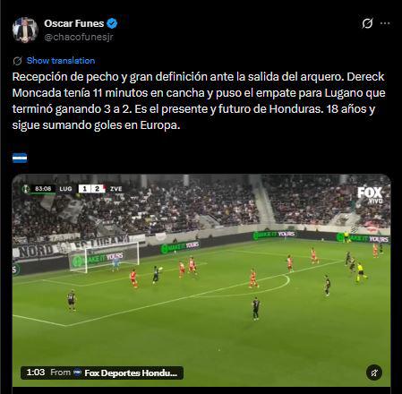 Revuelo por Dereck Moncada tras su golazo en Conference: esto dicen del hondureño
