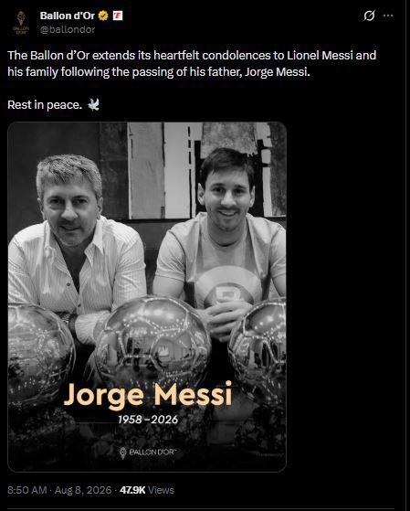 Conmoción tras muerte de Jorge Messi: Barcelona-Real Madrid dejan mensajes a Leo