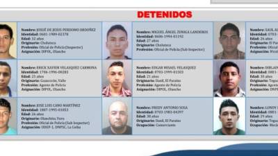 Los policías vinculados en el caso de drogas fueron detenidos el pasado viernes en Olancho.