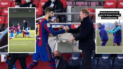 Varios jugadores del Barcelona dejaron mensajes en sus redes sociales para despedir a Ronald Koeman.