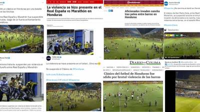 Así destaca la prensa internacional los disturbios ocurridos en el clásico Real España-Marathón por la pelea entre las barras en el estadio Morazán.