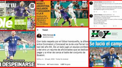 Diarios y periodistas argentinos, así como hondureños, destacaron la goleada que le propinó Argentina a Honduras en partido amistoso en Miami. Muchos criticaron al equipo catracho.