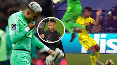 Keylor Navas fue expulsado en el partido del PSG contra el Nantes en el Parque de los Príncipes.